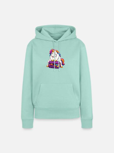 Einhorn Übergepackter Koffer - Frauen Premium Bio Hoodie - Mint 