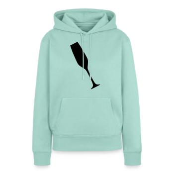 Sektglas - Champagnerglas - Frauen Premium Bio Hoodie - Mint  - Vorne - Julia (174cm)