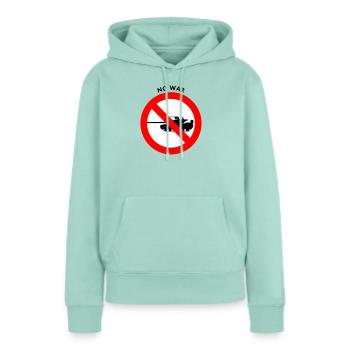 No war - Sweat à capuche Premium bio Femme - menthe  - Devant - Julia (174cm)