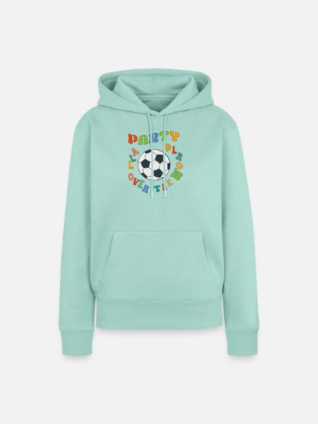 Kunterbunte Fußballparty Weltweit - Frauen Premium Bio Hoodie - Mint