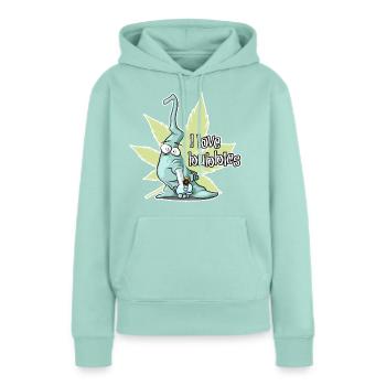 Bong Blubber Weed Alien - I love bubbles - Frauen Premium Bio Hoodie - Mint  - Vorne - Julia (174cm)