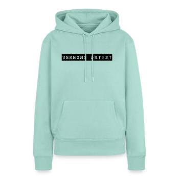 Artiste inconnu - Sweat à capuche Premium bio Femme - menthe  - Devant - Julia (174cm)