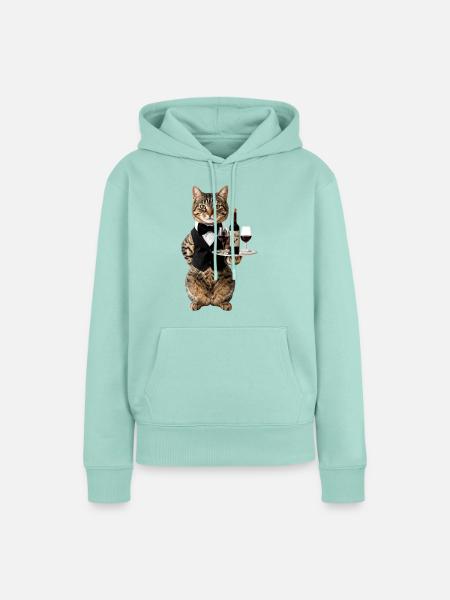 Kellner Tom im Smoking-Chic - Frauen Premium Bio Hoodie - Mint