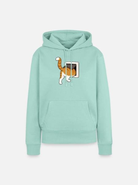 Freche Katze erkundet einen Briefkasten - Frauen Premium Bio Hoodie - Mint