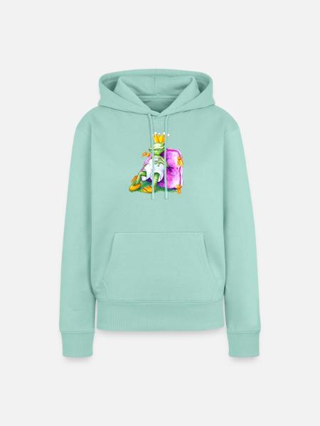 Froschkönig auf royalem Samtkissen - Frauen Premium Bio Hoodie - Mint 