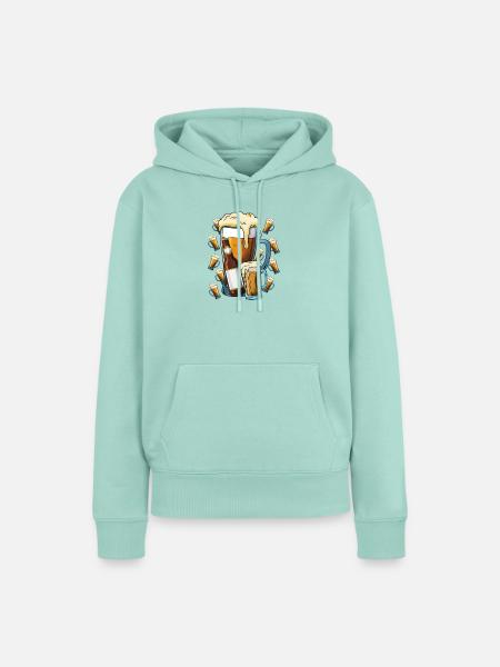 Bierfreude Krug Illustration - Frauen Premium Bio Hoodie - Mint