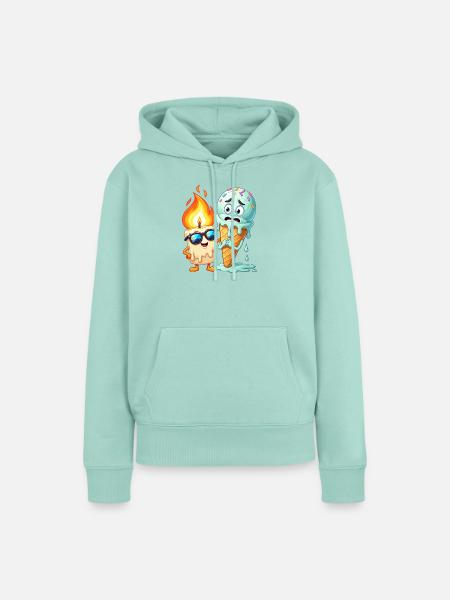 Flammenfreund Eiscreme Duo - Frauen Premium Bio Hoodie - Mint 