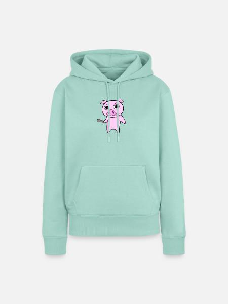 Schwein mit Pistole - Frauen Premium Bio Hoodie - Mint