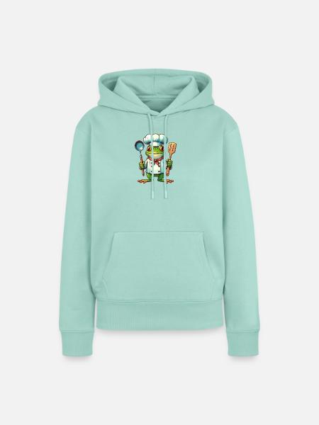 Chef-Koch Frosch Lustiges Küchendesign - Frauen Premium Bio Hoodie - Mint 