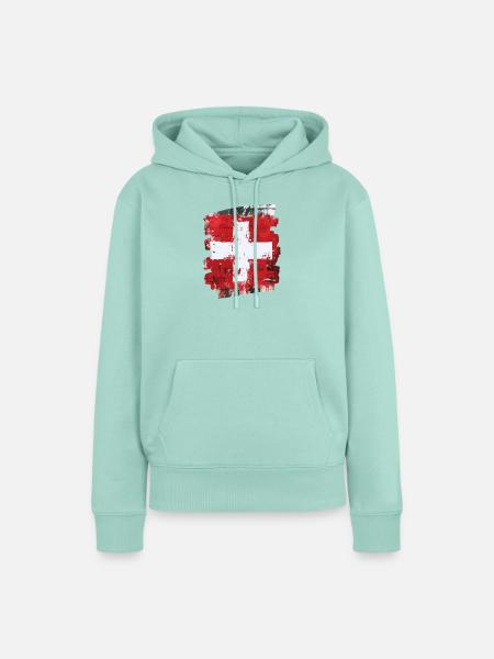 Schweizer Flagge Schweiz - Frauen Premium Bio Hoodie - Mint 