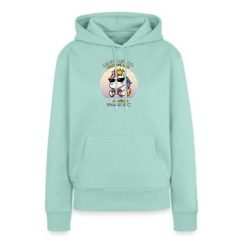 Hands me the controller the queen - unicorn - Women’s Premium Organic Hoodie - mint  - Front - Julia (174cm)