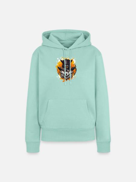 Wolfs Hexenhut Porträt - Frauen Premium Bio Hoodie - Mint