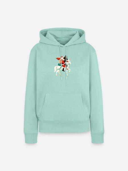 Weihnachtshelden auf Einhorn - Frauen Premium Bio Hoodie - Mint 