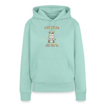 Conception de jeux avec le jeu d’âne - Sweat à capuche Premium bio Femme - menthe  - Devant - Julia (174cm)