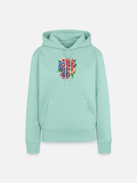 Farbexplosion Blütenbouquet - Frauen Premium Bio Hoodie - Mint