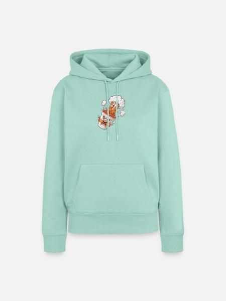 Feuer-Ramen Becher mit Gesicht - Frauen Premium Bio Hoodie - Mint