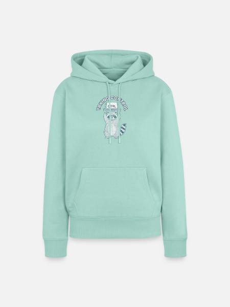 Raccoon Ctrl: Taking Control - Frauen Premium Bio Hoodie - Mint 