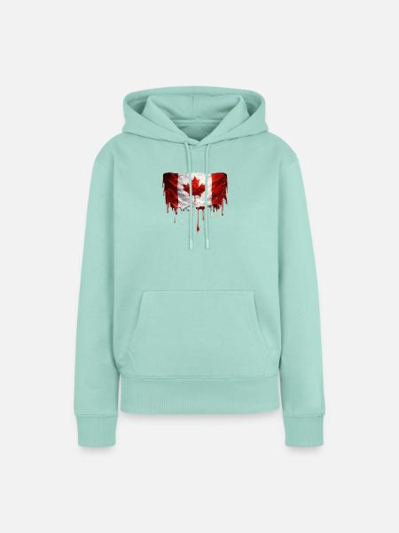 Drippende Kanadische Flagge - Frauen Premium Bio Hoodie - Mint