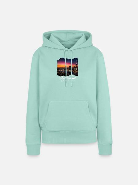 Rotterdam The Netherlands Skyline Abendlicht - Frauen Premium Bio Hoodie - Mint