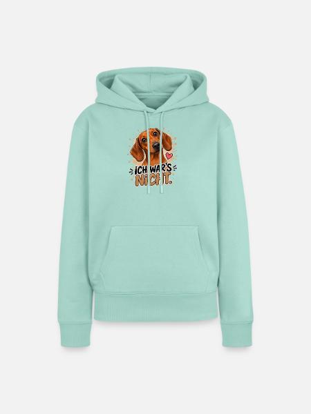 Ich war's nicht Hundemotiv - Frauen Premium Bio Hoodie - Mint