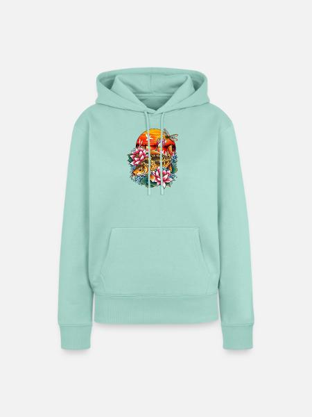 Carpe_miroir_dans_un_coucher_de_soleil - Frauen Premium Bio Hoodie - Mint
