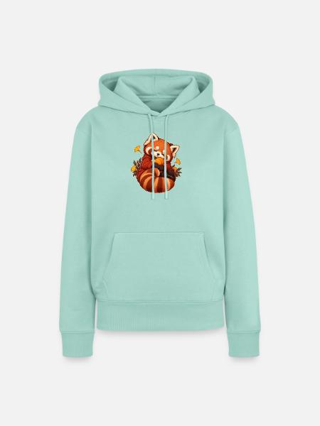 Sleepy Red Panda Kürbis - Frauen Premium Bio Hoodie - Mint