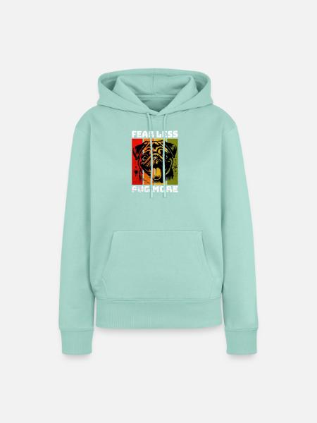Fear Less, Pug More - Frauen Premium Bio Hoodie - Mint 