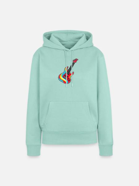 Bunte E-Gitarre - Frauen Premium Bio Hoodie - Mint 