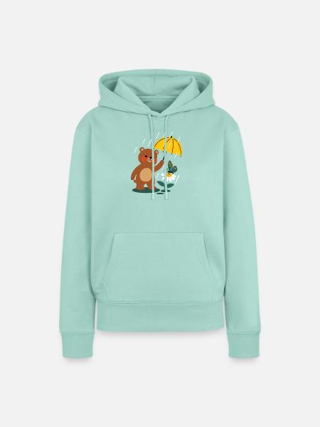  Bär mit regenschirm - Frauen Premium Bio Hoodie - Mint 