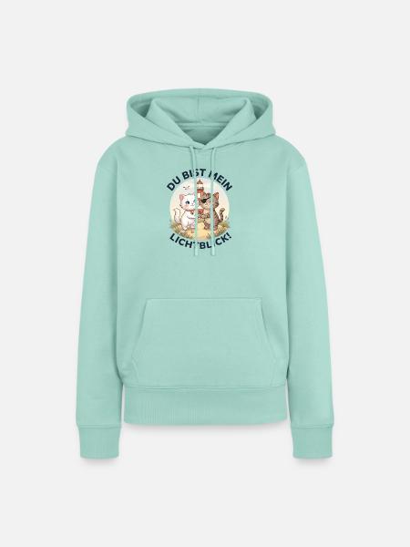 Katzen Leuchtturm Lichtblick - Frauen Premium Bio Hoodie - Mint