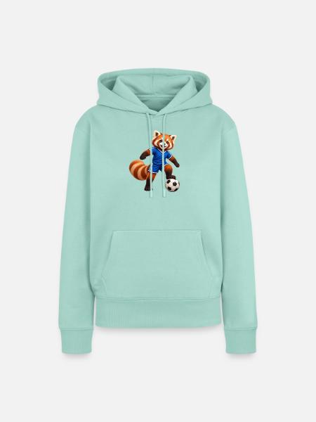 Fußballspielender Red Panda - Frauen Premium Bio Hoodie - Mint