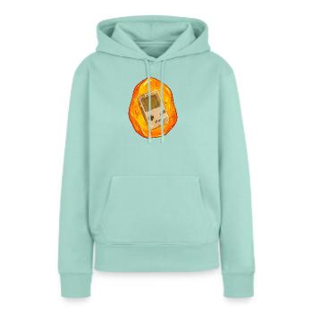 La Game Boy a coulé dans l’ambre - Sweat à capuche Premium bio Femme - menthe  - Devant - Julia (174cm)