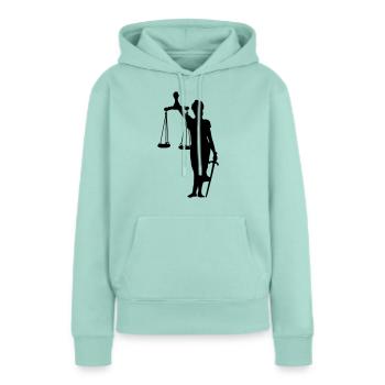 Gerechtigkeit - Frauen Premium Bio Hoodie - Mint  - Vorne - Julia (174cm)
