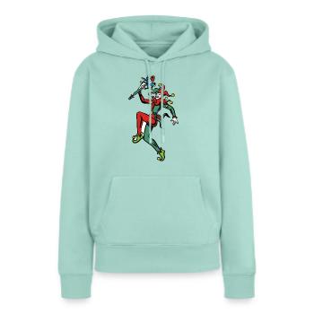 joker - Frauen Premium Bio Hoodie - Mint  - Vorne - Julia (174cm)