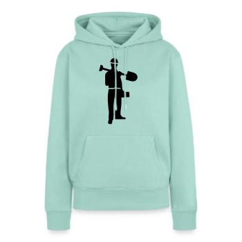 Ouvrier du bâtiment - Sweat à capuche Premium bio Femme - menthe  - Devant - Julia (174cm)
