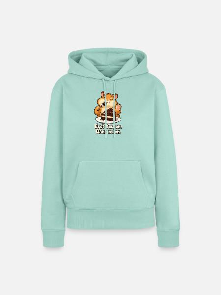 Kuchen statt Smalltalk - Frauen Premium Bio Hoodie - Mint 