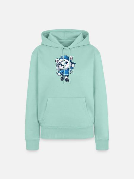Bär Eisbär Mädchen Schlittschuh Eislaufen - Frauen Premium Bio Hoodie - Mint 