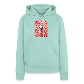 Chihuahua Candy Swirl - Frauen Premium Bio Hoodie - Mint  - Vorne - Julia (174cm)