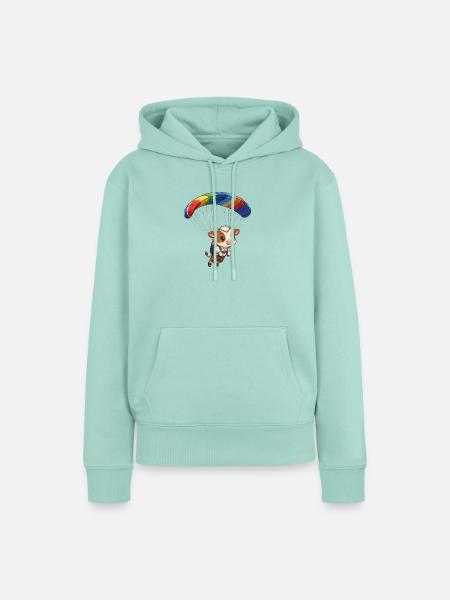 Kuh Paragleiter - Frauen Premium Bio Hoodie - Mint