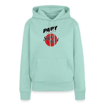 Papy super rare - Sweat à capuche Premium bio Femme - menthe  - Devant - Julia (174cm)