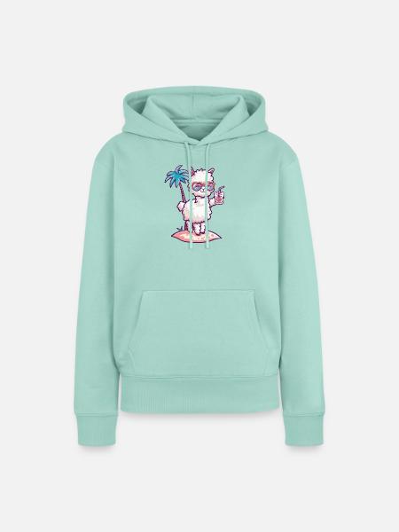 Alpaka Llama Sommer Urlaub - Frauen Premium Bio Hoodie - Mint