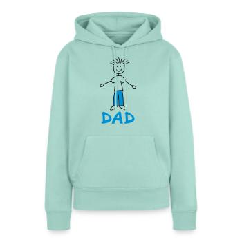 Dad - Sweat à capuche Premium bio Femme - menthe  - Devant - Julia (174cm)