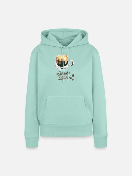 Espresso-Süchtiger – Aquarell-Kaffeekunst - Frauen Premium Bio Hoodie - Mint