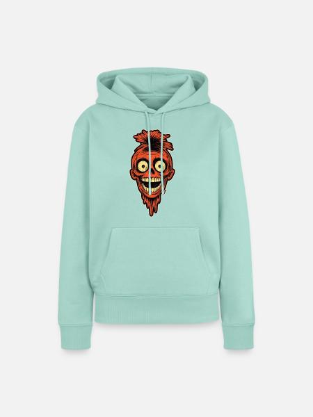 Crimson Skull Mohawk Maskottchen - Frauen Premium Bio Hoodie - Mint