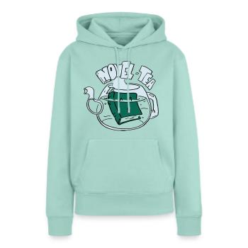 Novel Tea - Sweat à capuche Premium bio Femme - menthe  - Devant - Julia (174cm)