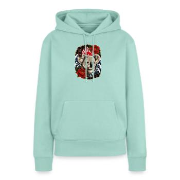 Koala im japanischen Irezumi Tattoo Stil - Frauen Premium Bio Hoodie - Mint  - Vorne - Julia (174cm)