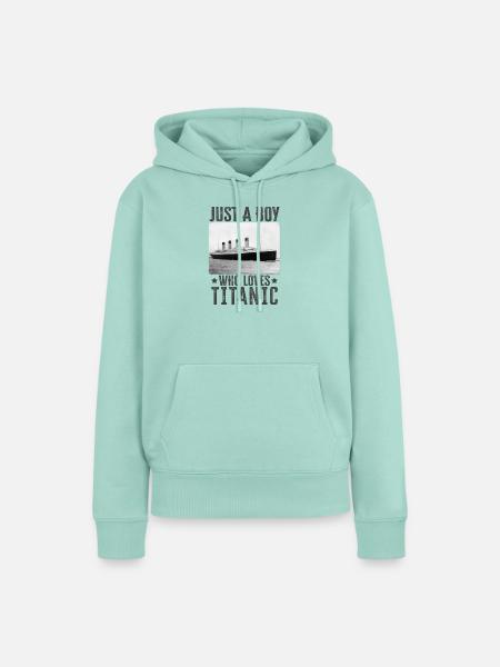 Titanic Boy Loves Titanic – Boys Titanic für Jungs - Frauen Premium Bio Hoodie - Mint