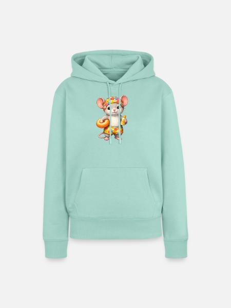 Süße Maus im Sommerurlaub - Frauen Premium Bio Hoodie - Mint