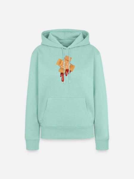Grusel Pflaster Herzschmerz - Frauen Premium Bio Hoodie - Mint 