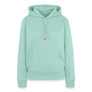 Lotus Musical Night Buch - Frauen Premium Bio Hoodie - Mint  - Vorne - Julia (174cm)